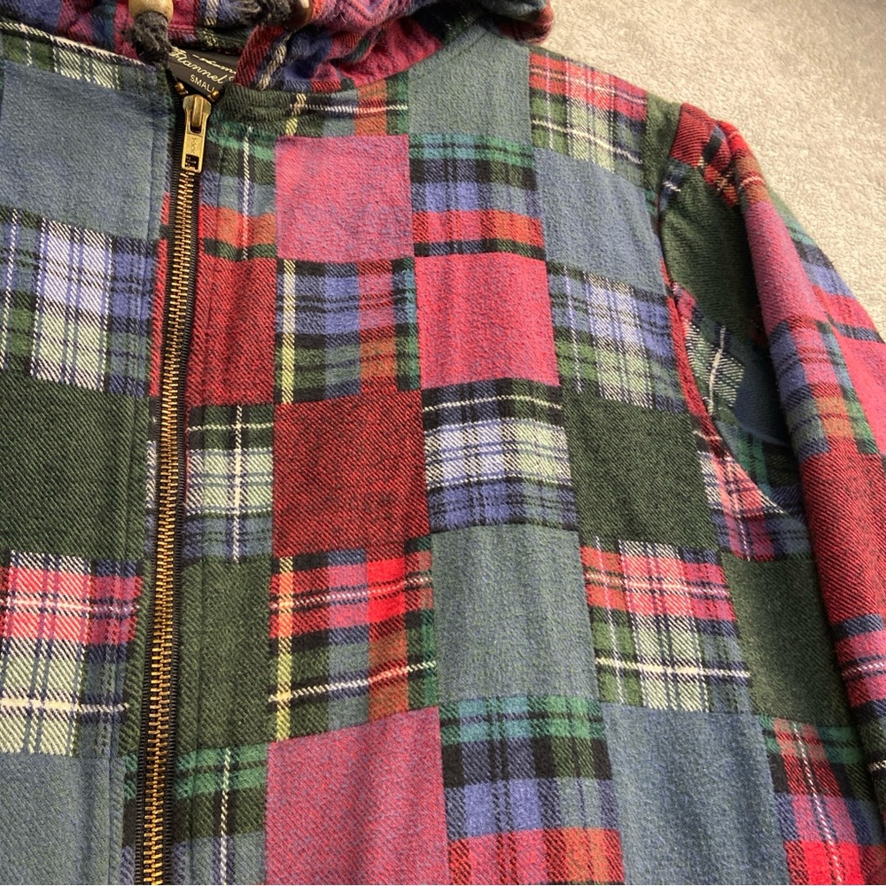 Vintage Vermont Flannel Co Jacket Full Zip Patchwork Granny Square Men’s Small - Picture 3 of 10